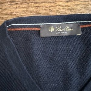 Loro Piana Silk/Cashmere/Cotton Blend VNeck Navy Blue Sweater Made in Italy 4XL